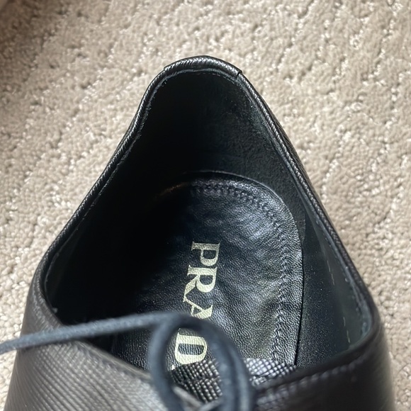 Prada Men’s Saffiano Leather Oxford Shoes Size 10 - Picture 6 of 14
